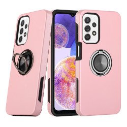 Dual Layer Armor Hybrid Stand Ring Case for Samsung Galaxy A13 4G (Rose Gold)